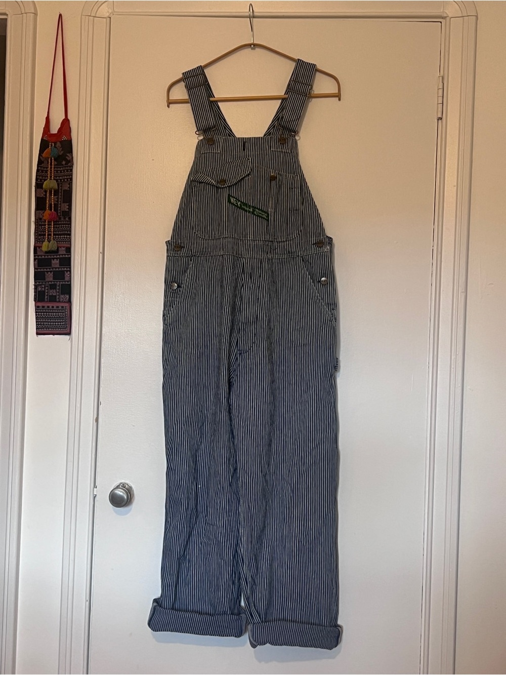 Railway Striped Cotton Overalls